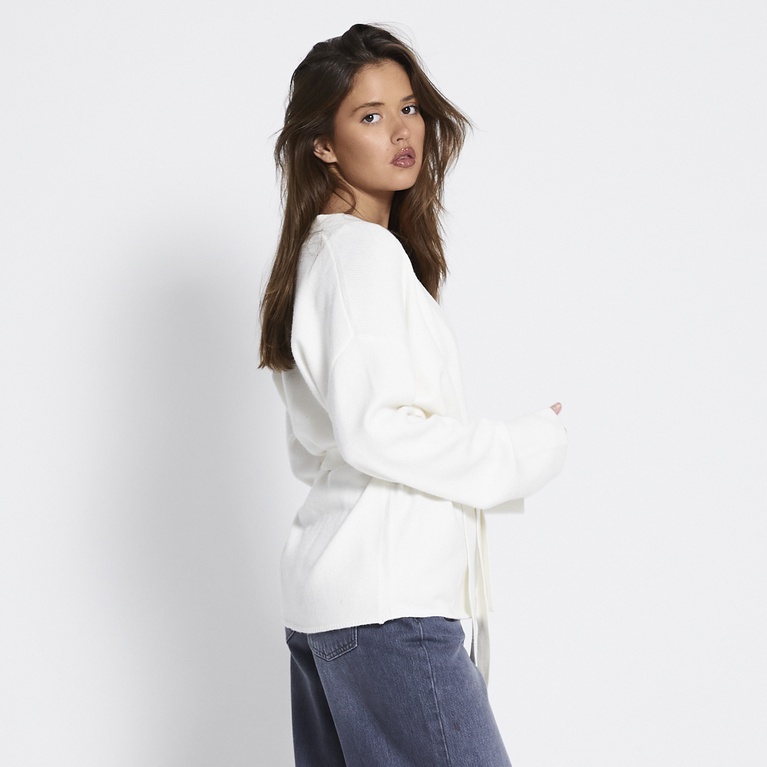 Tie waist knit cardigan "Colette"